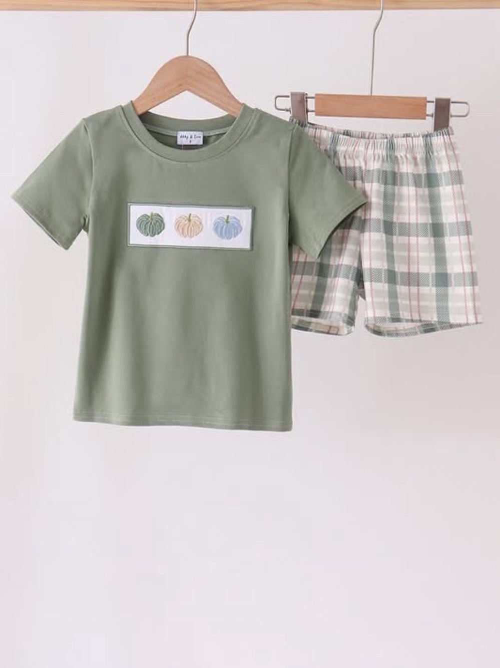 Kids Sage Pumpkin Graphic Pajama Set